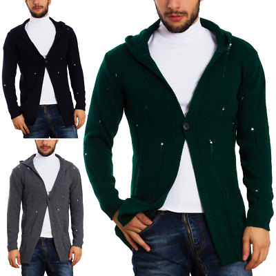 Men's Cardigan Hooded Sweater Jacket Pullover TOOCOOL Long Sleeves GM726