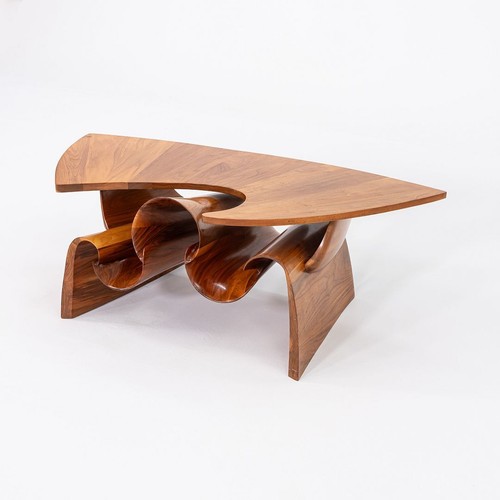 1970s Peter Michael Adams Sculptural Studio Coffee Table in Walnut 24 in x 51 in - Picture 2 of 12