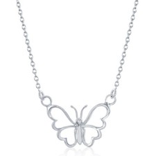 Sterling Silver Open Butterfly Necklace