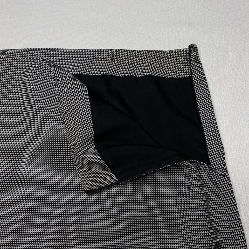 Alfani Womens Skirt sz 16 White Black Geometric Pencil Straight Lined Pleated - Image 4 of 4