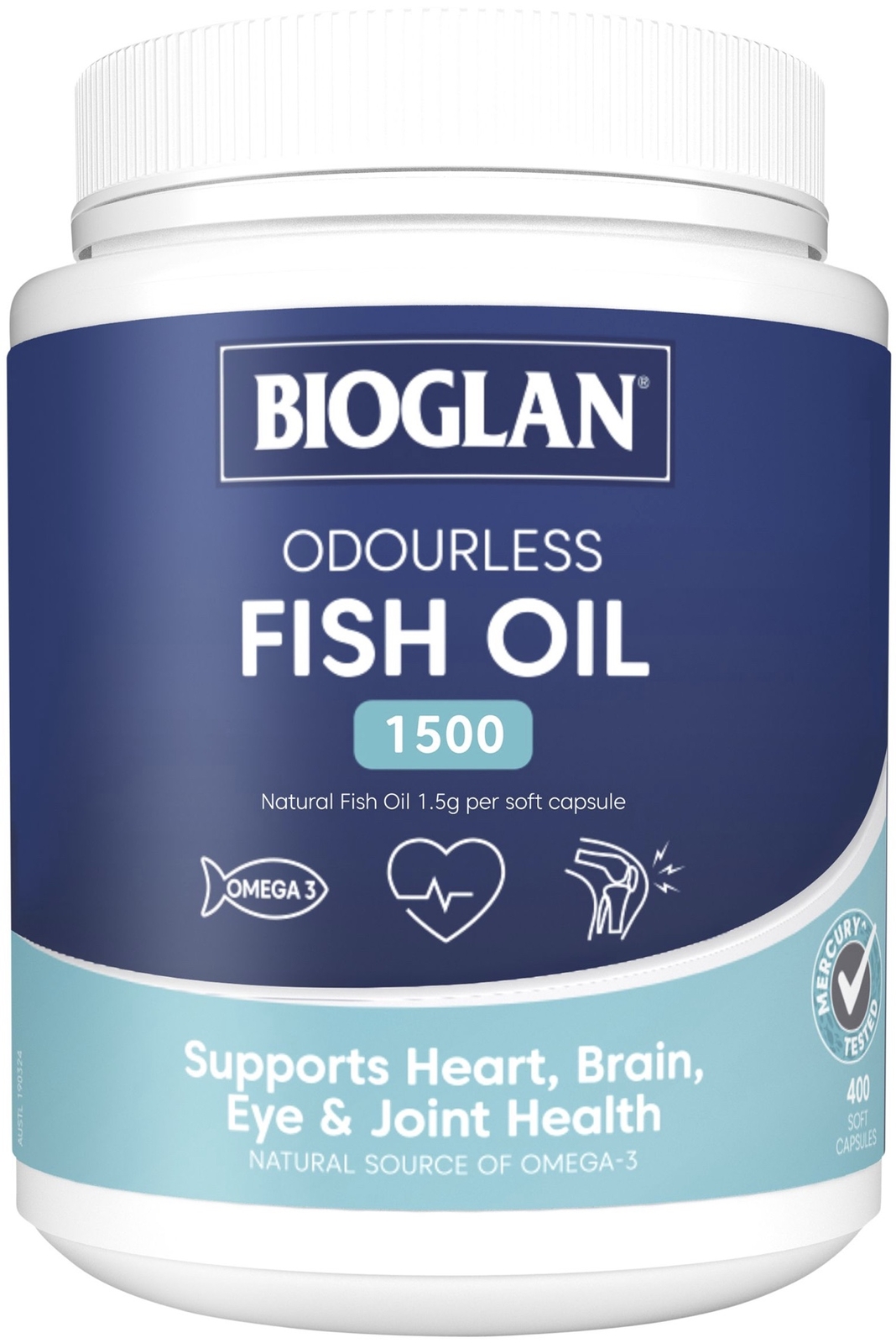 Bioglan Fish Oil Odourless 1500mg 400 Caps x 2 Pack