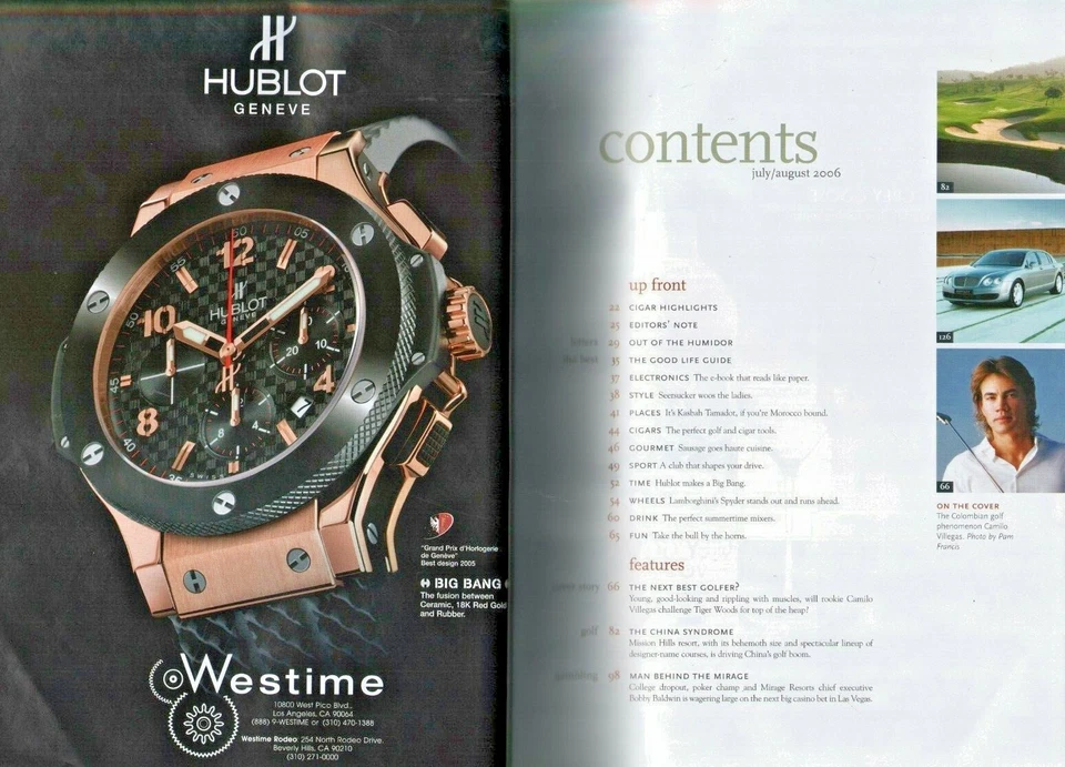 2006 Июль / Август Сигара Aficionado - Колумбийский Феномен Гольфа Камило Вильегас - Изображение 2 из 4