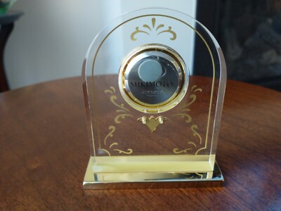 Mikimoto International Small Desk Clock With Pearl & Gold Accent
