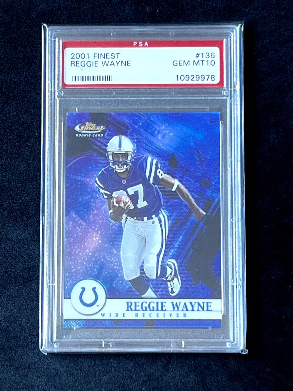 2001 Topps Finest - Reggie Wayne #136 Rookie Card /1000 PSA 10 Gem Mint