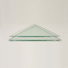 12" Clear Triangle Tempered Glass Shower Shelf-glass Only