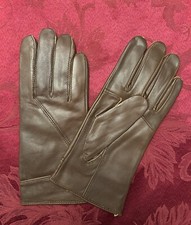 Brown Leather Gloves with Cashmere Lining - Brand New - Medium