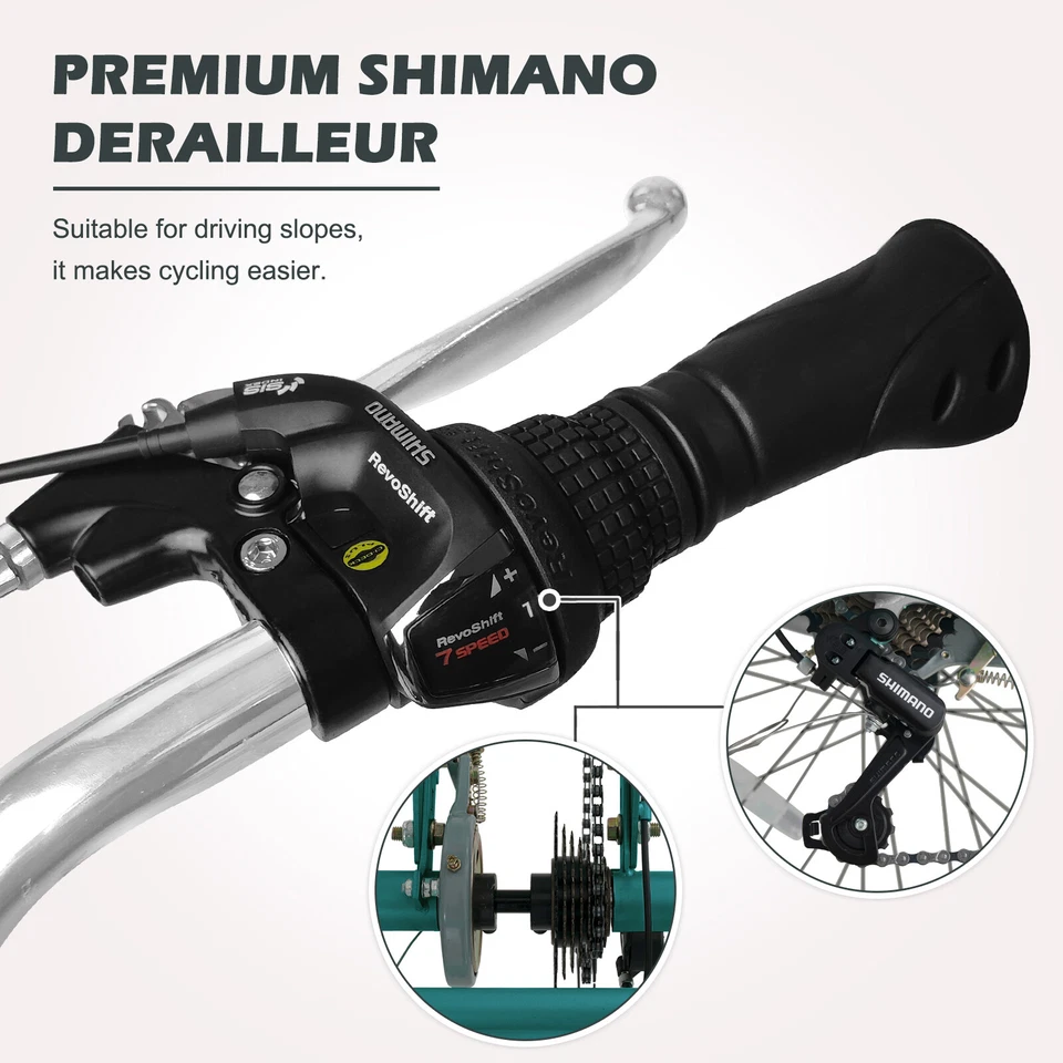 Triciclo SLSY Adulto Ruedas 24" 7 Velocidades 3 Ruedas Bicicleta de Crucero con Cesta y Respaldo Foto 2 de 4