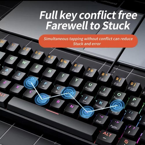 Mechanische Gaming-Tastatur mit LEDs von MUCAI Englisches Layout NEU - Bild 5 von 6