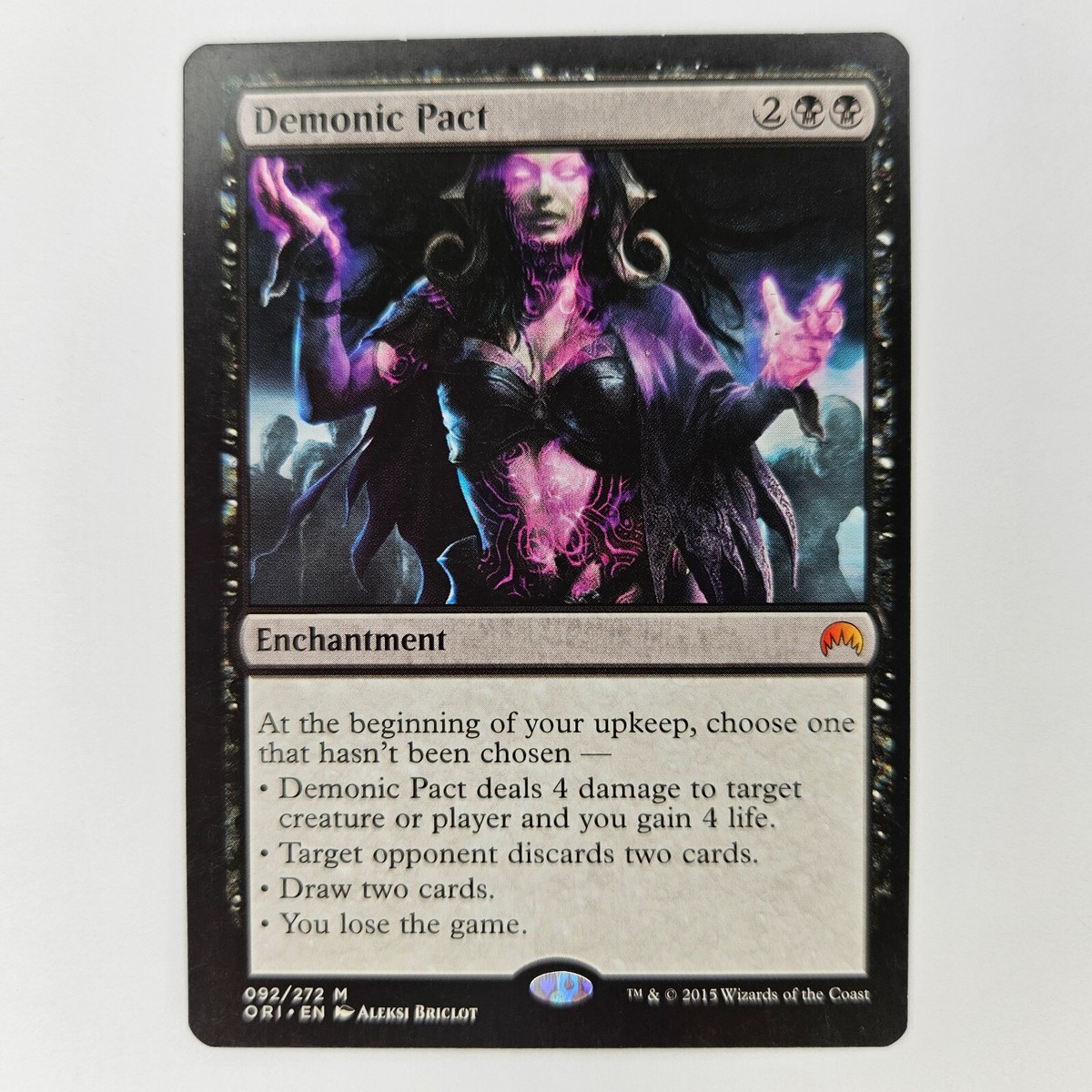 miscut mtg card value DEMONIC PACT MAGIC ORIGINS MP Miscut worth anything ? :