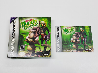 Oddworld Munch's Oddysee Authentic Game Boy Advance Box & Manual