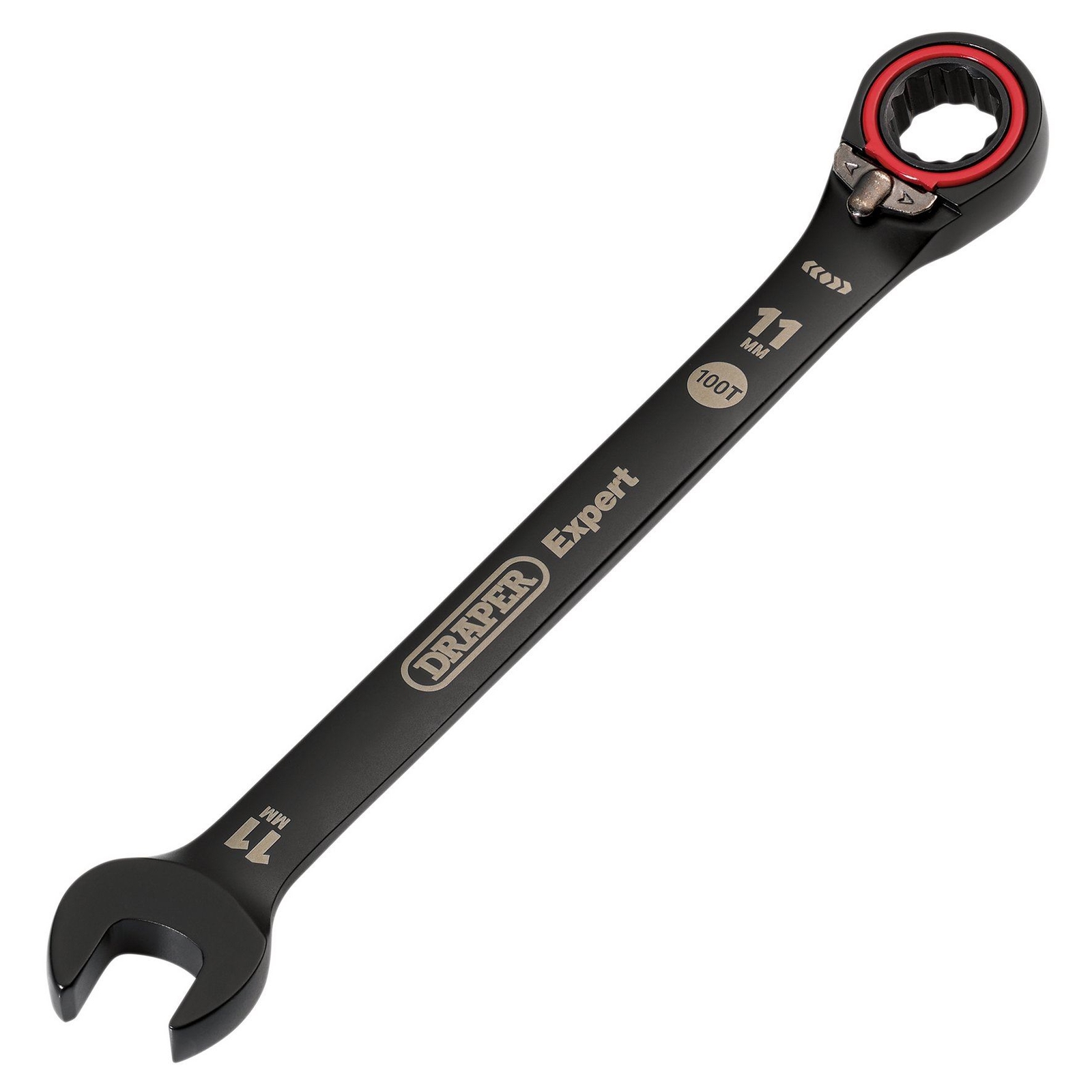 Draper Expert HI-TORQ Metric Reversible Ratchet Combination Spanner 11mm, Black