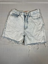 Vintage Jordache Jean Shorts Women's Light Denim Distressed Sz 11/12 A17