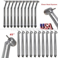 1-10Pcs Dental 45 Degree Surgical High Speed Handpiece Push Button 4Holes NEW