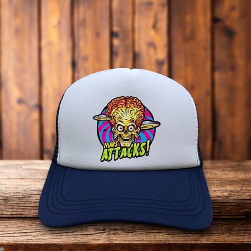 Mars Attacks Unisex Trucker Hat Navy Snapback Cult Classic Alien Ball Cap