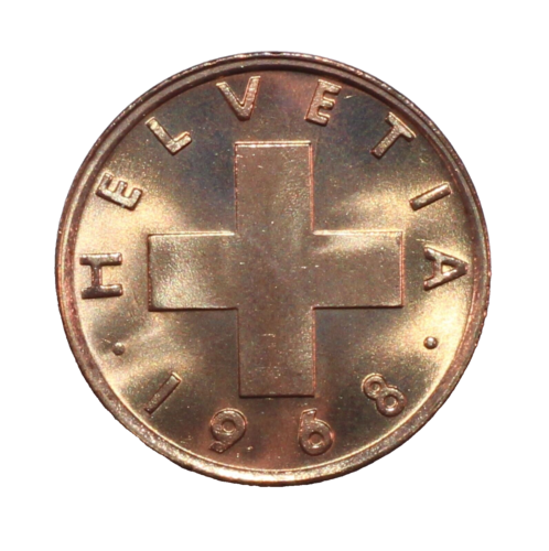 1966-B SWITZERLAND ONE RAPPEN - BU - KM46