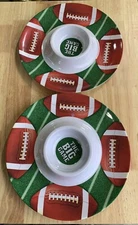 CHIP AND DIP TRAYS (Set Of 2) FOR THE BIG GAME DAY FOOTBALL Party