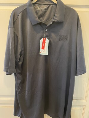 Men's Destinations  Polo Shirt XL NWT United Way Logo Buttons Wicking Gray/Black