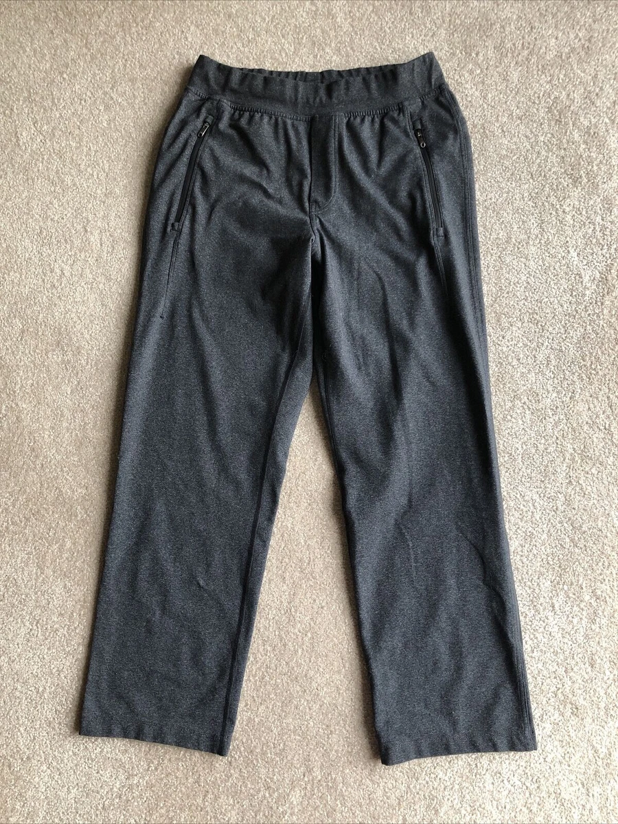 LULULEMON A60416 Kung Fu style gray straight stretchy knit gym sweatpants M  EUC