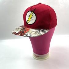 DC Comics The Flash Graphic Red Baseball Hat Cap Adjustable Kids One Size