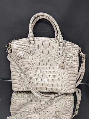 MINT! 13'' Brahmin DUXBURY Satchel in BIRCH BARK Melbourne Leather