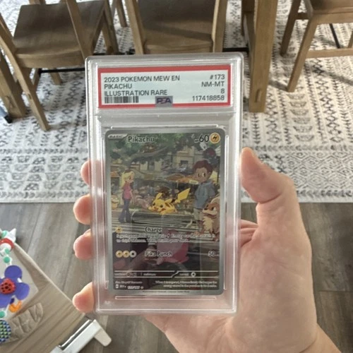 PSA 8 Pikachu 173/165 Sv: Scarlet & Violet 151 Illustration Rare Holo