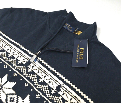 Polo Ralph Lauren 1/4 Zip Snowflake Nordic Sweater Pullover