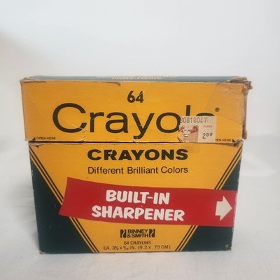 64 Vintage Crayola Crayons Binney Smith Retired Colors Sharpener Most Never Used