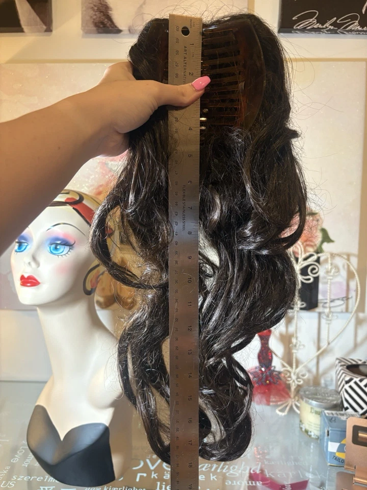 Средняя коричневая волнистая заколка для волос длина 18 дюймов - Изображение 3 из 3