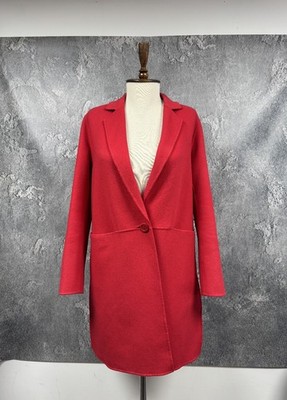 Weekend Max Mara Red Wool Coat Women Size 42 Short Coat Cucito A Mano Italy