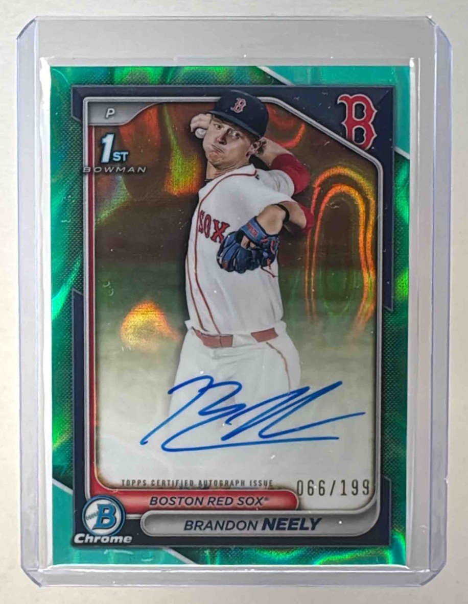 Brandon Neely 2024 Bowman Draft Aqua Lava Refractor Chrome Auto 1st RC /199