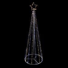 Image of Outdoor Maypole Christmas Tree Warm & Ice LED Lights Star Top 8ft LV201228 NOMM
