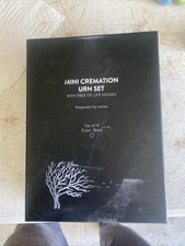 Small cremation Urns- Set of Four Decorative Mini Black