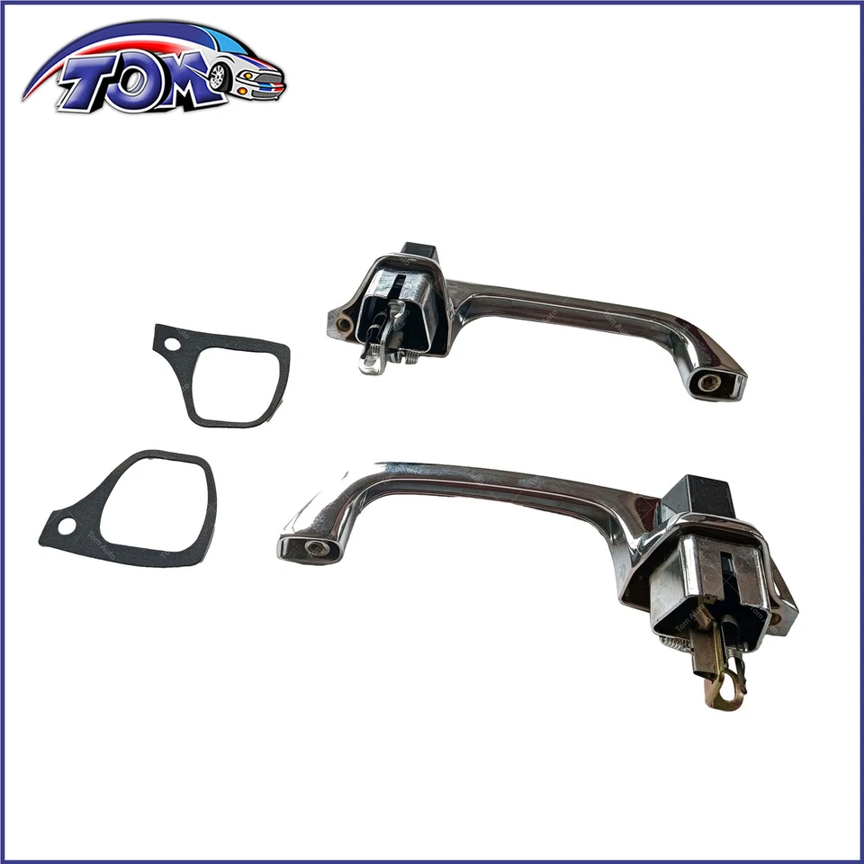 Pair Set Chrome Outer Outside Exterior Door Handle For Chevy GMC Pickup Truck Foto 3 de 4