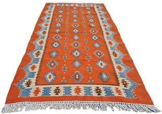 Amazing Hand Knotted Vintage Turkish Kilim Kilm Wool Area Rug 4.4 x 2.5 Ft