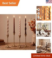 4 Pcs Twisted Taper Candles, 9.84 Inch, Pure, Neutral