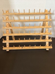 Organizer Rack June Tailor Wooden Thread Spool 60 Spindles Craft Sewing Storage