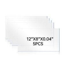 5 Pack Plexiglass Sheets 0.04 Inch Thick, 8" x 12" Thin Acrylic Sheets, Clear...