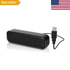 Enhanced Bass USB Speaker for PCs Laptops - Portable Mini Sound Bar