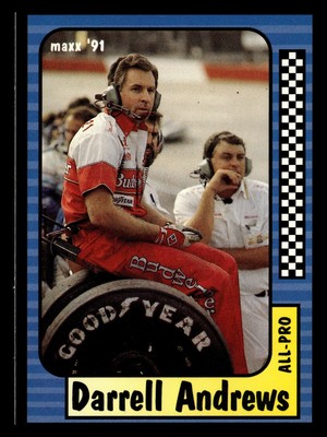 Darrell Andrews 1991 Maxx Racing Race Card #207 Junior Johnson & Associates *124