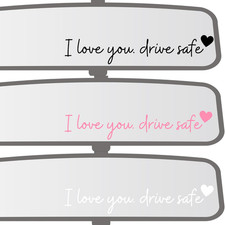 i Love You Drive Safe Mirror Sticker  3 Pack Heart Rearview Mirror Decal Cute Ca