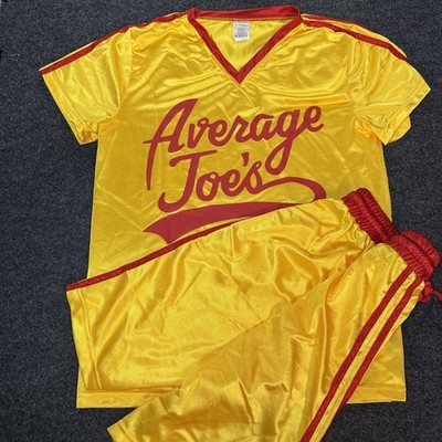 Dodgeball Movie Average Joes Yellow Uniform Jersey And Shorts Costume Set