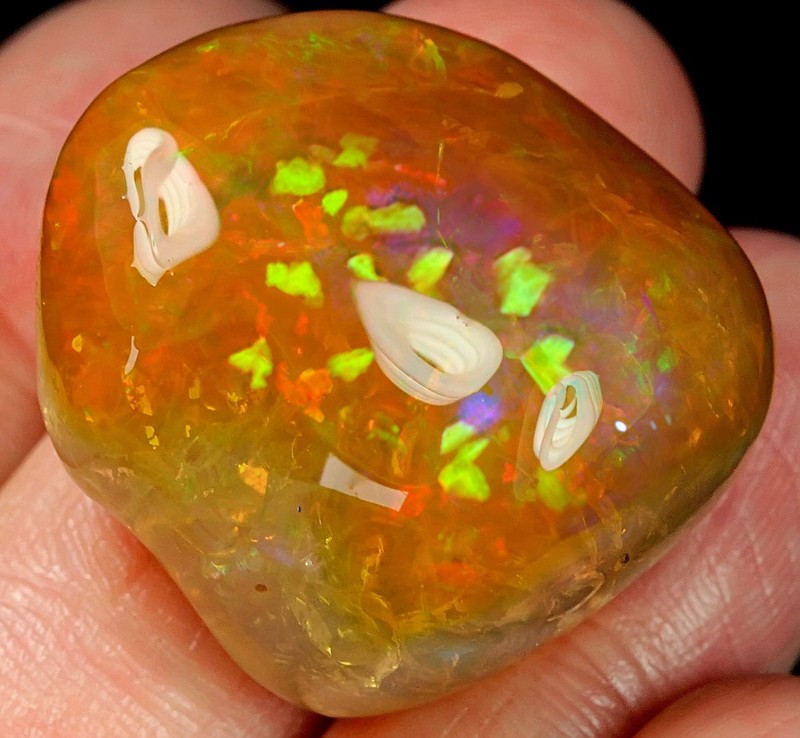 54Ct Orange Brown Opal Nugget Specimen Carved Facet Rough YWPT2402