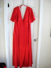 NWOT Red Satin Maxi Gown - Size 20 T - Galine Signature