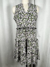 Tommy Hilfiger Floral Tiered Shift Dress Sleeveless 10 Cottagecore Prairie