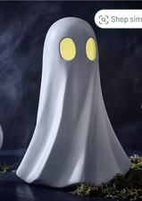 Home White Light Up Ceramic Ghost Halloween Decoration