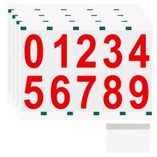 4 Sheets/40Set 3 Inch 0-9 Vinyl Reflective Mailbox Numbers for Outside Red