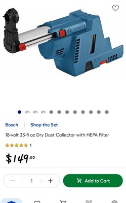 BOSCH Dust Collector Cordless 5/8 In. Attachments GDE18V-16