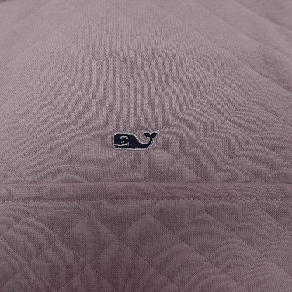 Suéter Vineyard Vines Pullover Mujer L Rosa Acolchado 1/4 A Presión Polar Oveja Foto 4 de 4
