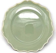 13-Inch 6-Pack Heavy Quality Round Charger Plates-Floral Sage-HD80346