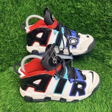 Nike Air More Uptempo Size 5 Big Kids White-Black-Royal Red FV0838-100